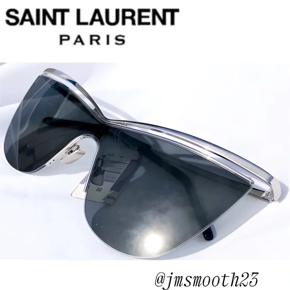 🆕 SAINT LAURENT CAT-EYE SILVER & GRAY SUNGLASSES